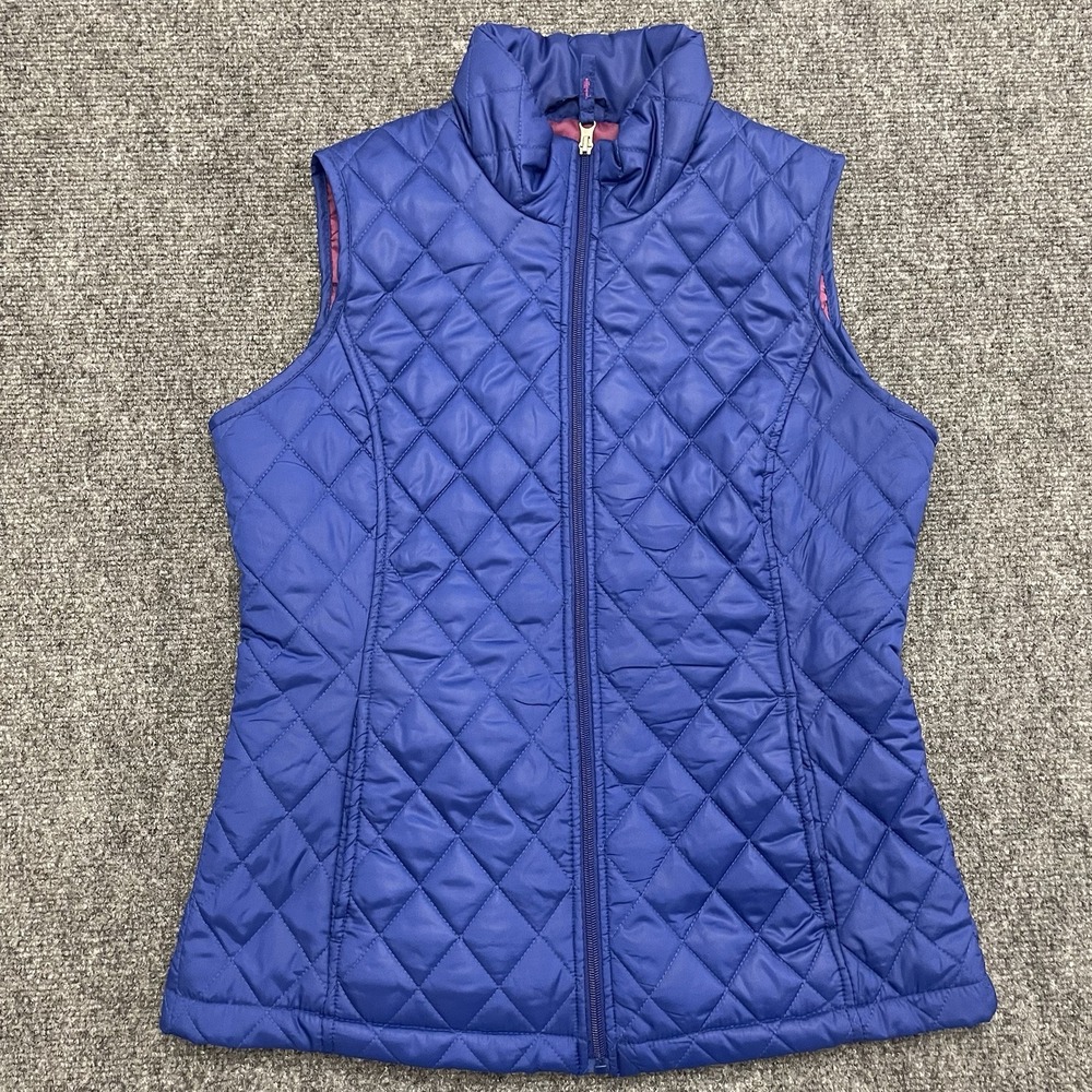 Weatherproof Women's Blue Sleeveless Vest MED Quilted Outerwear Zip Pockets - Picture 2 of 8